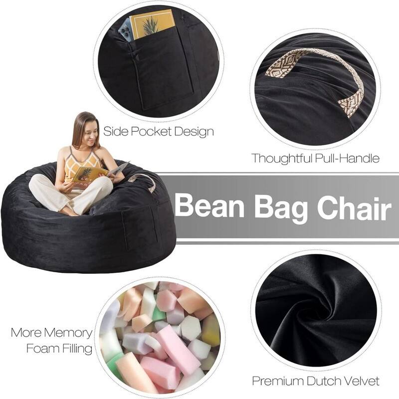 Soft Bean Bag Sofa for Teens 3 Foot