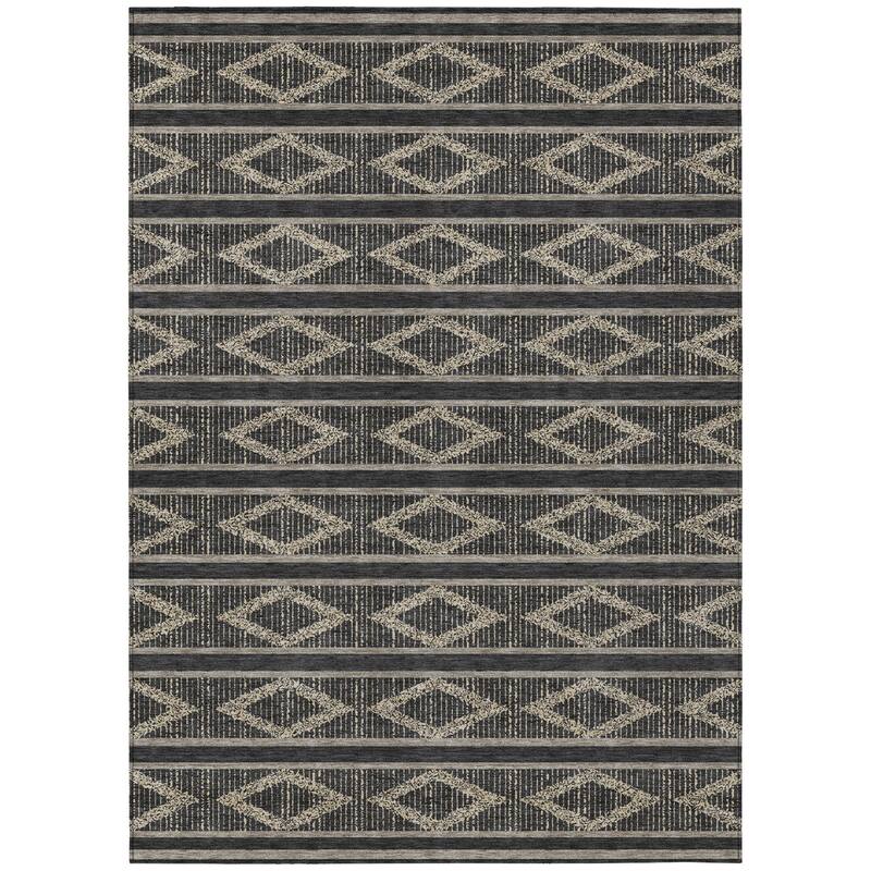 HomeRoots Geometric Transitional Rectangle Outdoor Rug