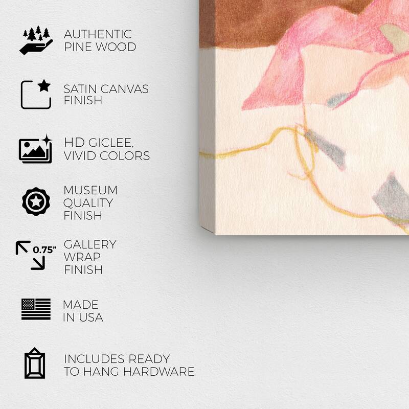 Wynwood Studio Canvas Abstract Grand Pink Canyon Pink and Modern & Contemporary Wall Art Canvas Print