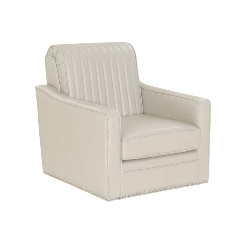 Linon Carlota Faux Leather 360 Swivel Accent Chair