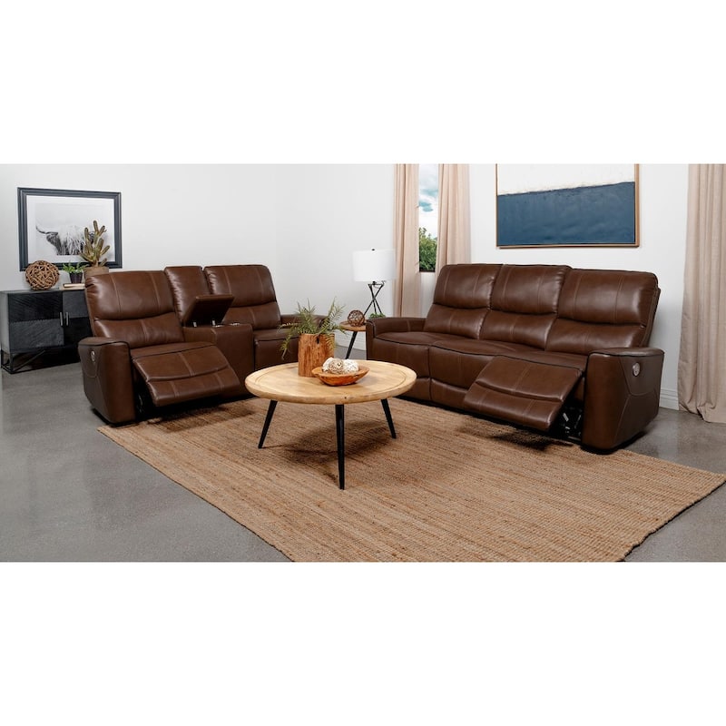 Denson 2-piece Upholstered Power Reclining Sofa Set