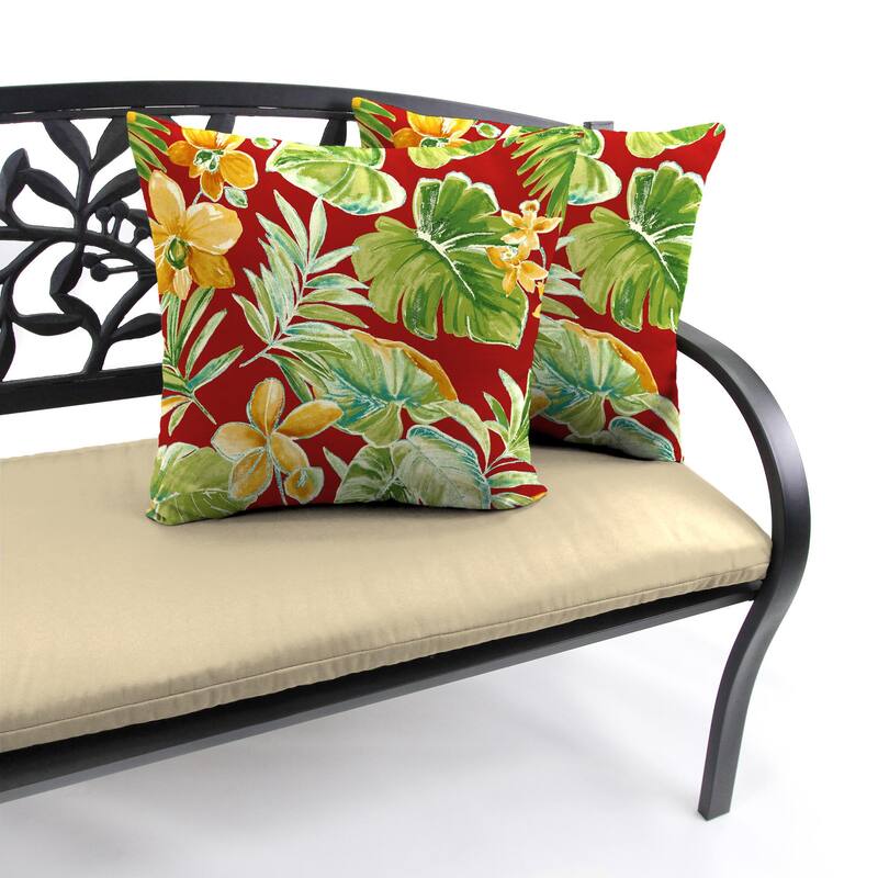 18" x 18" Outdoor Throw Pillow - Set of 2 - 18'' L x 18'' W x 4'' H