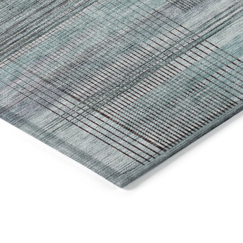HomeRoots Striped Transitional Rectangle Outdoor Rug