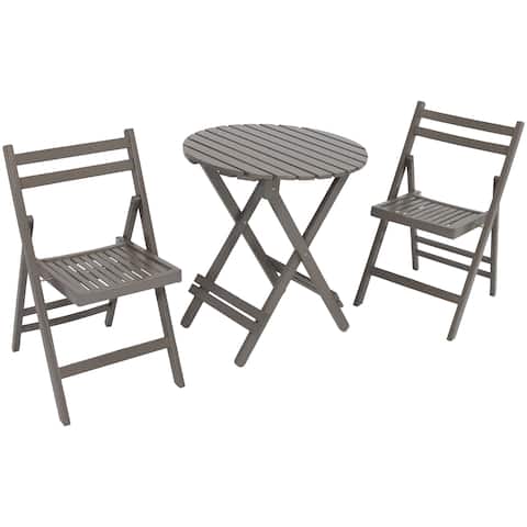 Wood Outdoor Bistro Sets Online At Our Best Patio Sunnydaze 3 Piece Outdoor Folding Wood Patio Bistro Set Multiple Color Options