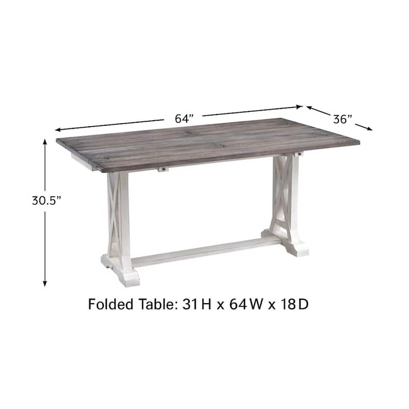 Belsey Cream Flip Top Console with Cross Braced Legs