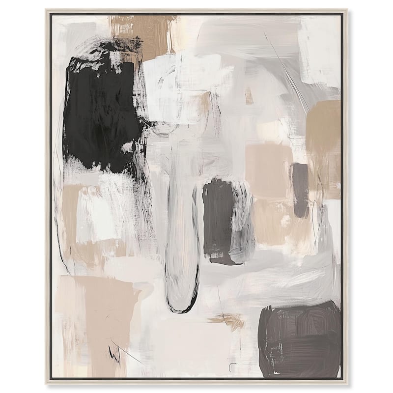 Beauty of Beige I Canvas by Art Remedy - Silver - 20" x 24"