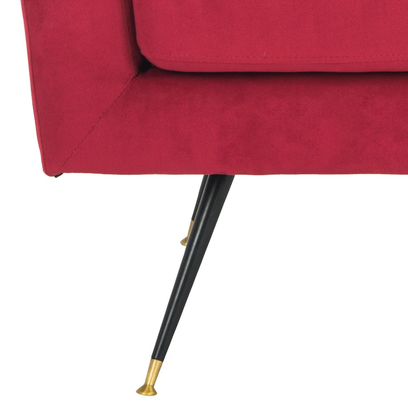 SAFAVIEH Trina Mid-Century Modern Velvet Maroon Red Club Chair - 32" W x 31" D x 36" H - 32Wx31Dx36H