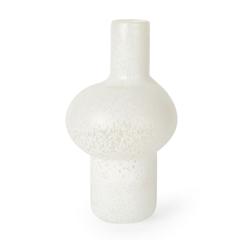 Heket Short White Glass Vase - Large - White