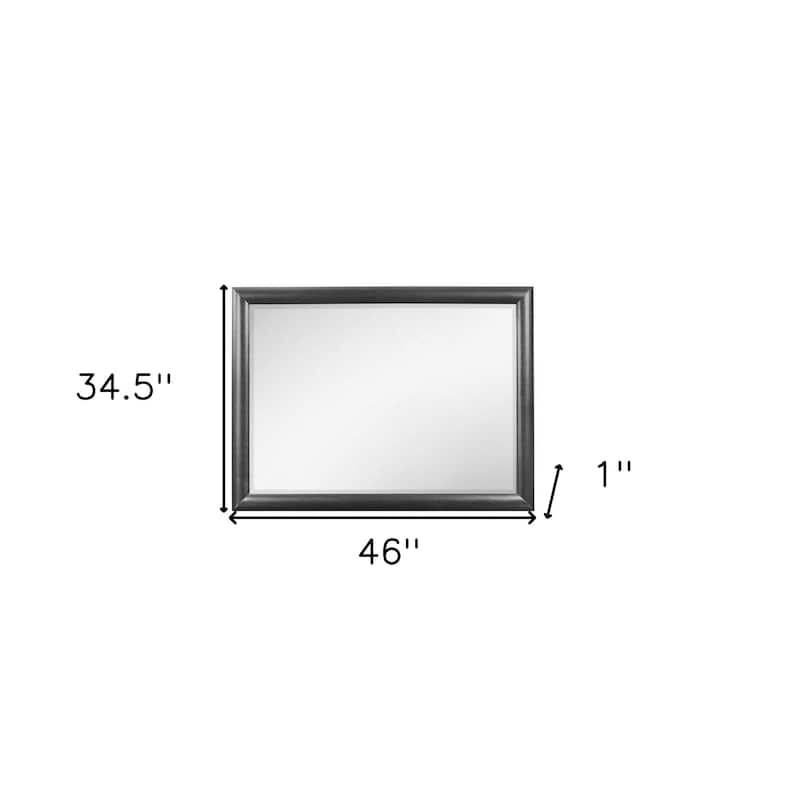 HomeRoots 35" Dark Gray Wood Framed Mounted Dresser Mirror