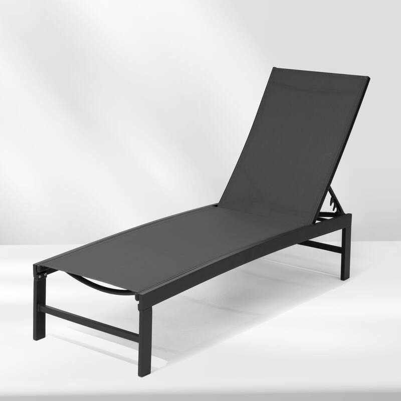 VredHom Outdoor Aluminum Adjustable Chaise Lounge Chairs (Set of 2) - 60.4 in L * 24.6 in W * 16.1/40.8 in H