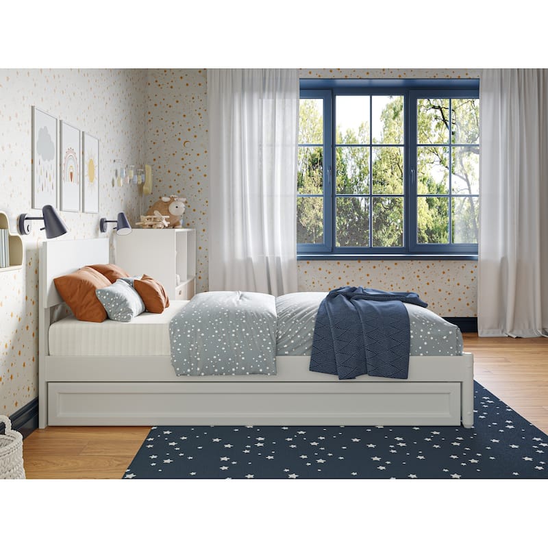 Wesley Platform Bed with Panel Footboard and Twin Trundle