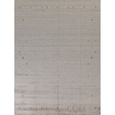 Tribal Gabbeh Area Rug Hand-Knotted Wool Carpet - 7'10"x 9'8"