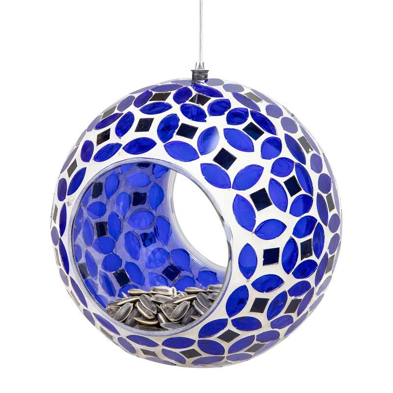 Sunnydaze Mosaic Fly-Through Hanging Bird Feeder