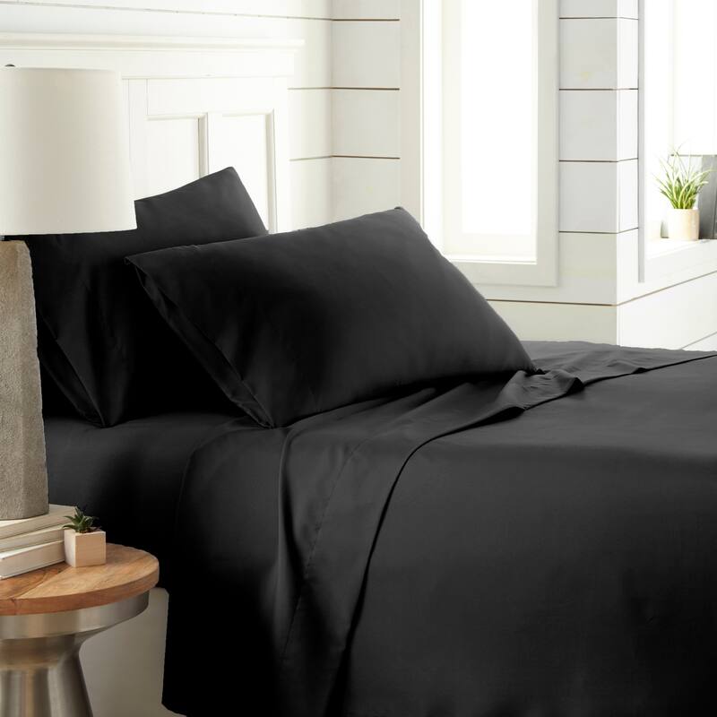 Vilano Classic Ultra-Soft Deep Pocket 4-piece Bed Sheet Set - Black - Twin