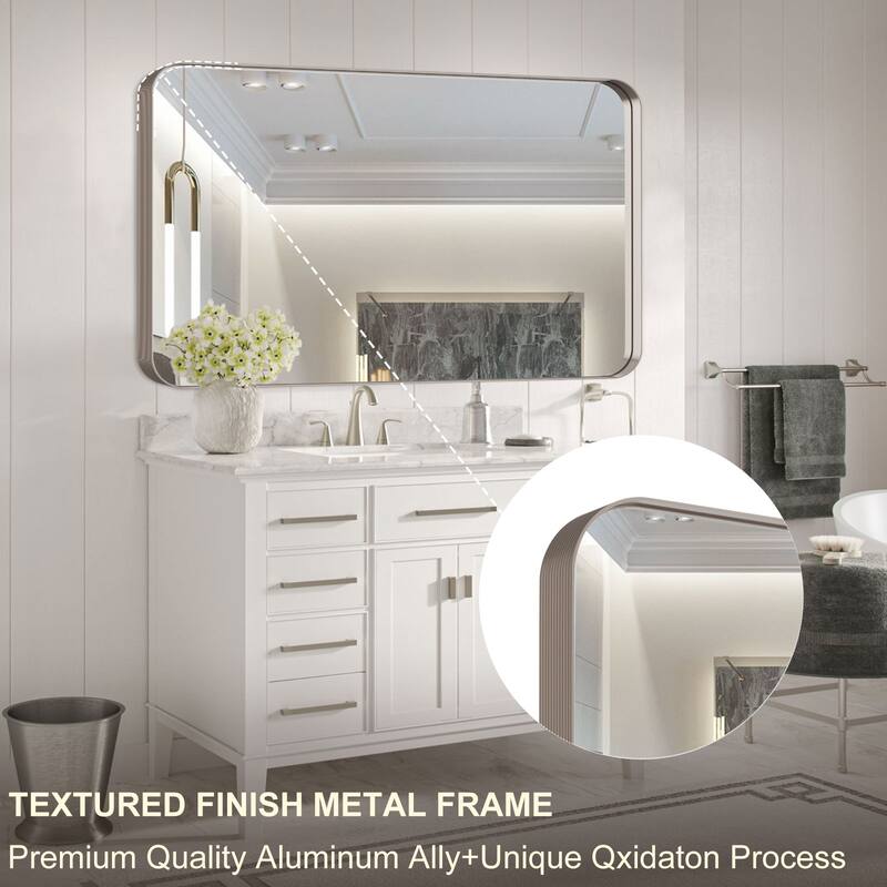 Rectangle Bathroom Mirror for Vanity Wall Mounted Vertical Horizontal Makeup Mirror