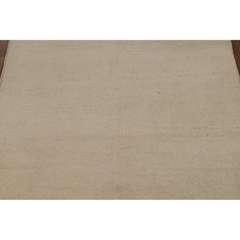 Beige Gabbeh Modern Rug Hand-Knotted Wool Carpet - 4'2"x 5'10"