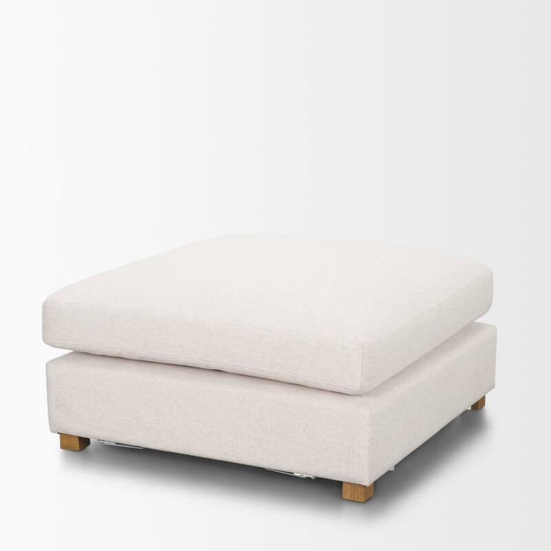 Halston Large Ottoman Oatmeal Performance Fabric - 38.98 x38.98 x17.91