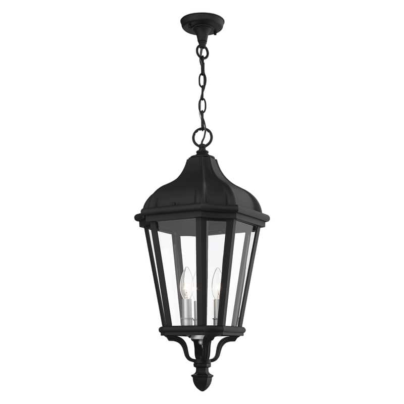 Livex Lighting 3-light Black Outdoor Pendant Lantern, 76193-14 - 11" DIA x 25" H