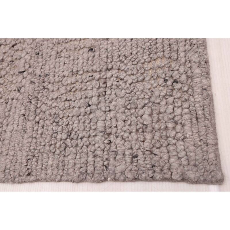 ECARPETGALLERY Hand-knotted Looma Grey Wool Rug - 7'11 x 9'6