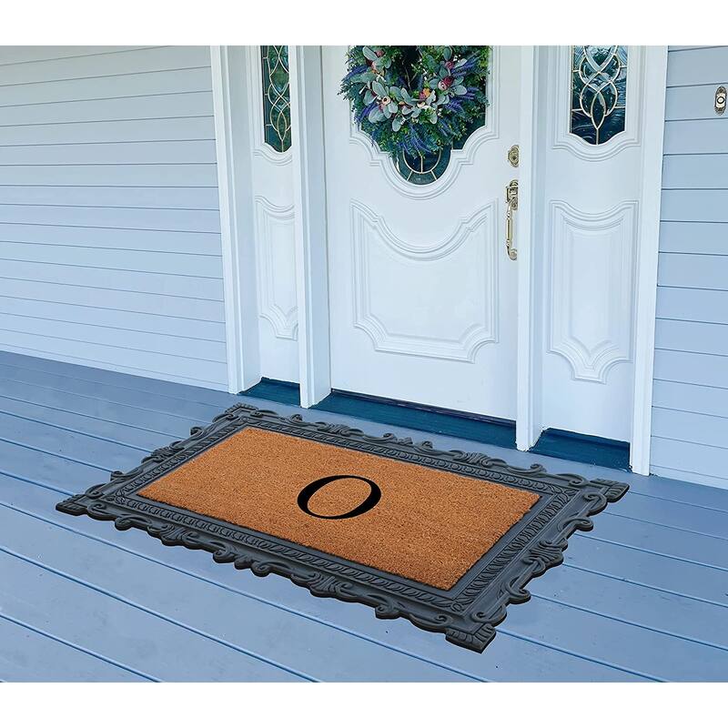 A1HC First Impression Carson Rubber and Coir 24" X 36", Heavy Duty, Easy to Clean Outdoor Monogrammed Doormat
