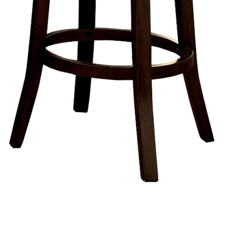 Swivel Barstool with Curved Open Low Back, Set of 2, Grey and Brown - 34 H x 22.25 W x 22.25 L Inches