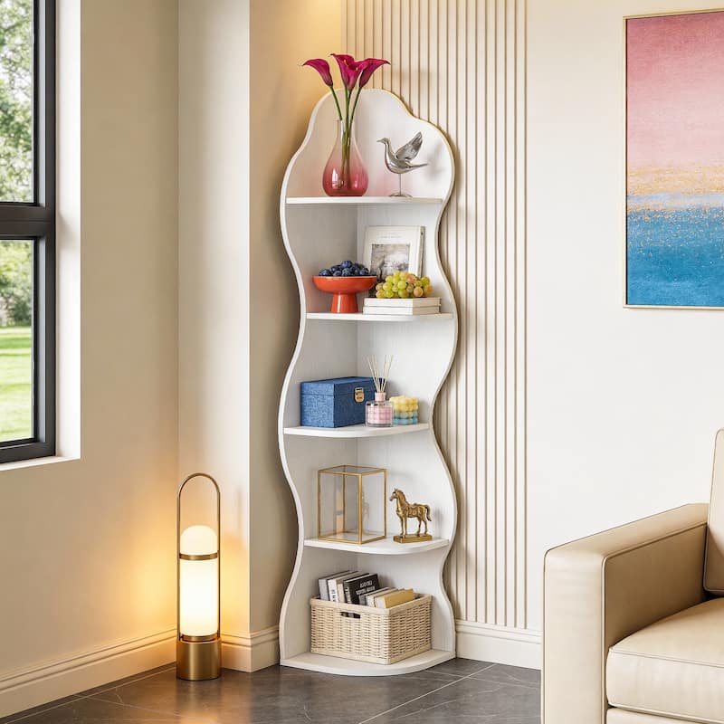Corner Shelf Stand with Curvy Shape