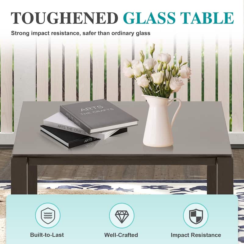 Aoodor 3-Piece Patio Furniture Set, Outdoor Rattan Wicker Chairs and Coffee Table