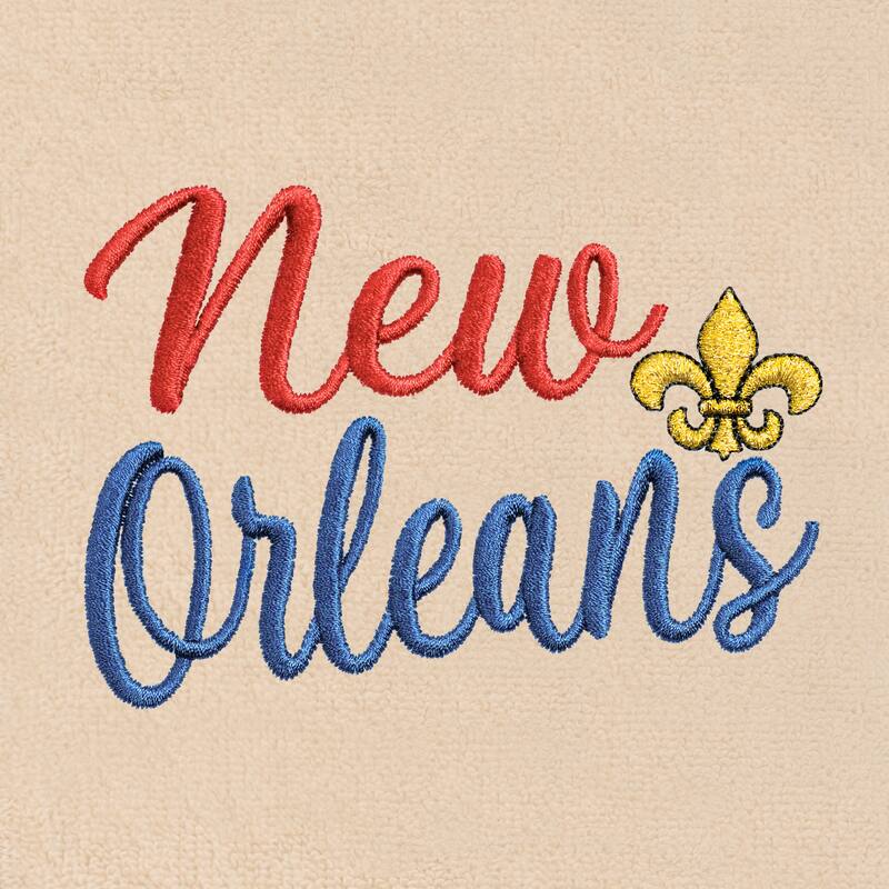 Authentic Hotel and Spa Mardi Gras NEW ORLEANS Embroidered Luxury 100% Turkish Cotton Hand Towels Set of 2