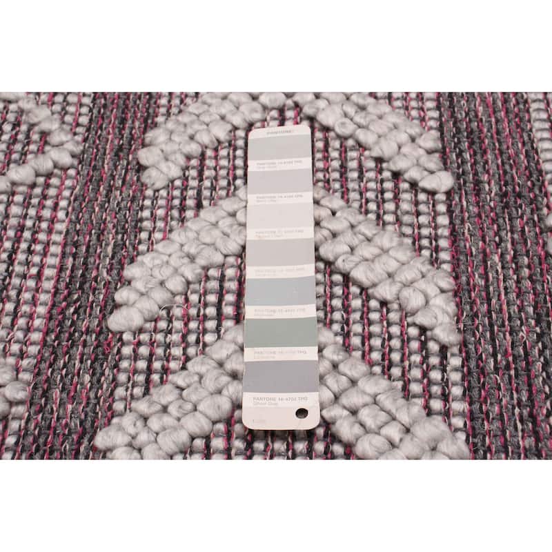 ECARPETGALLERY Braid weave Sienna Grey Wool Rug - 6'0 x 9'1