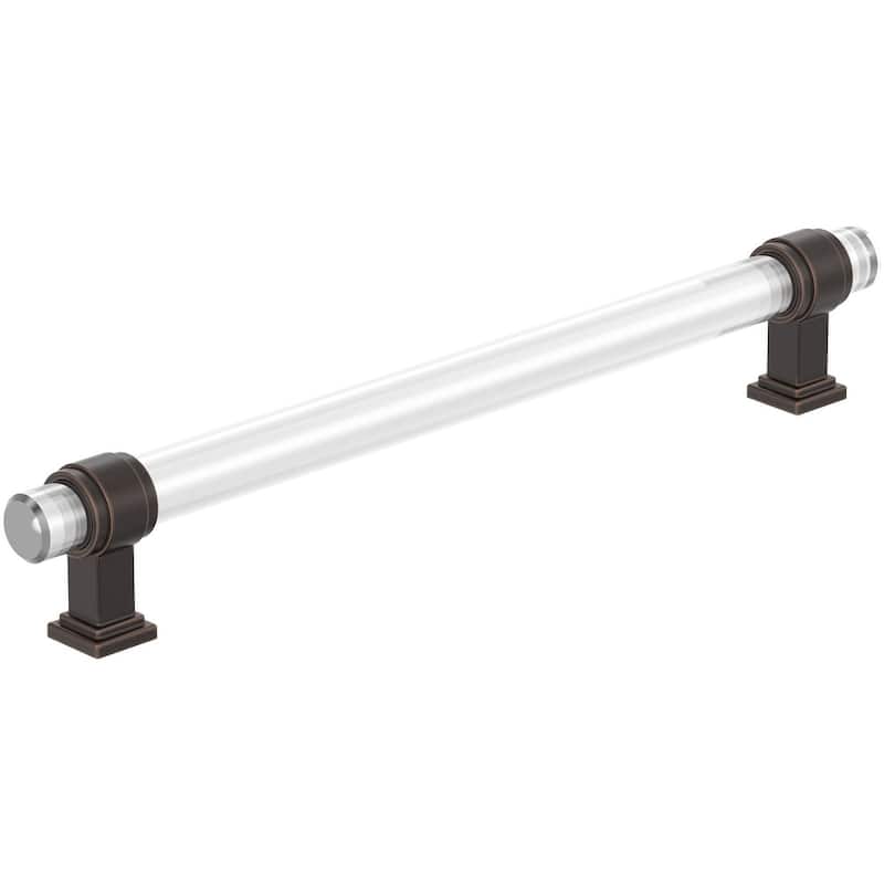Amerock BP36661 Glacio 8" Center to Center Bar Cabinet Pull - Clear / Oil-Rubbed Bronze