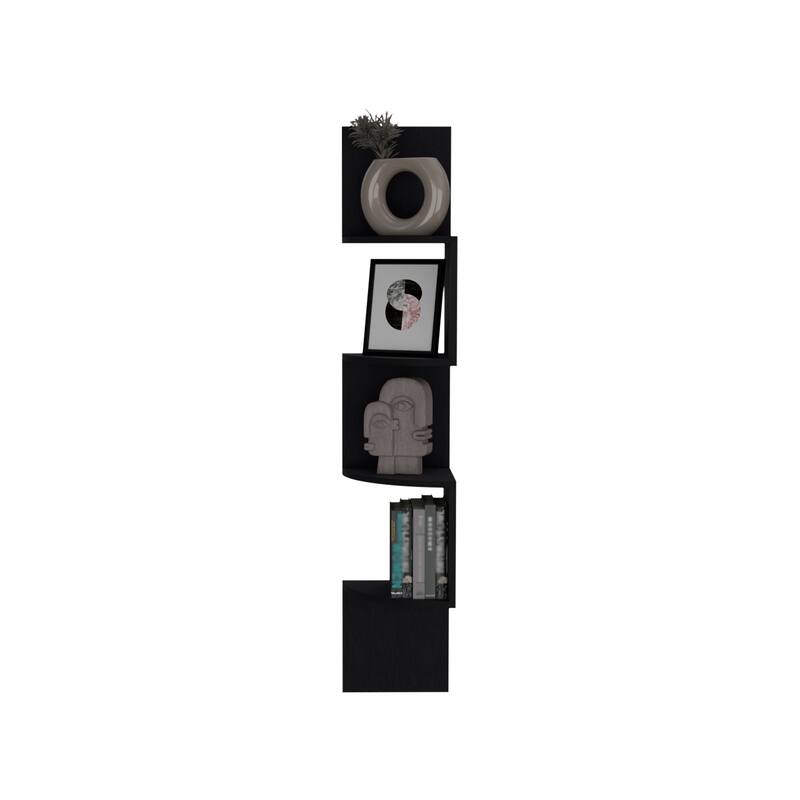 Corner Shelf, Modern Full-Wall Design with Multiple Shelving