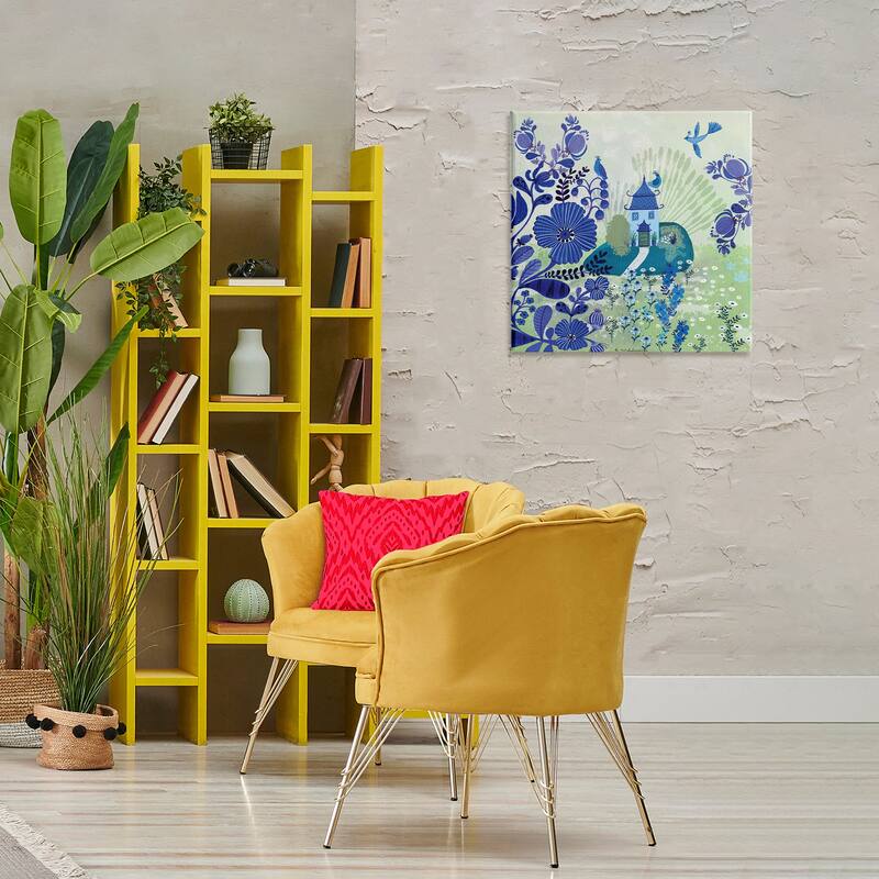 Stupell Whimsical Blue Garden Canvas Wall Art Design By Kay Widdowson