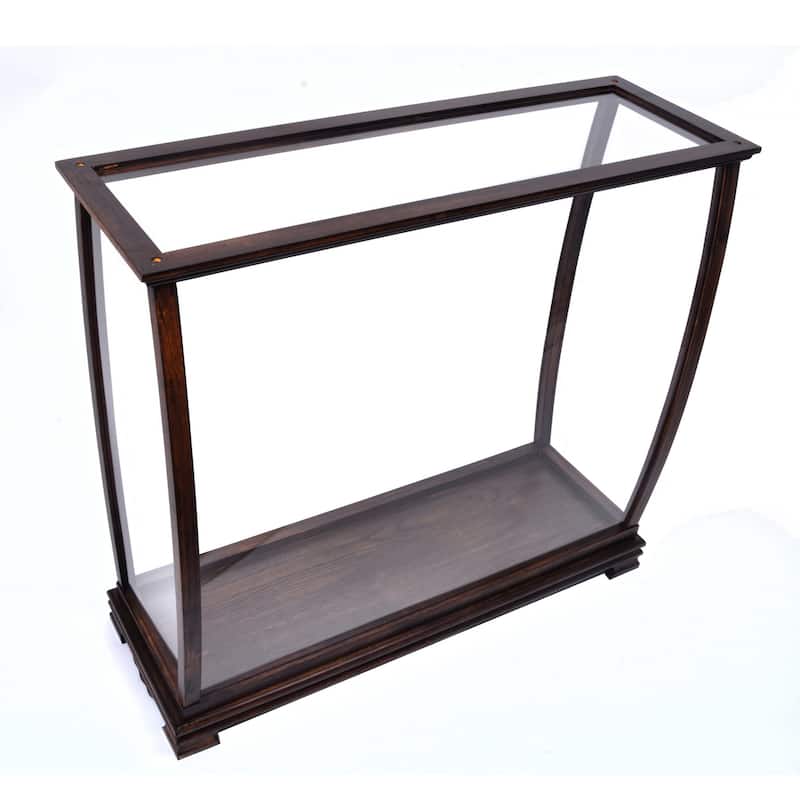 HomeRoots 13" Dark Brown And Clear Glass Standard Display Stand - 13