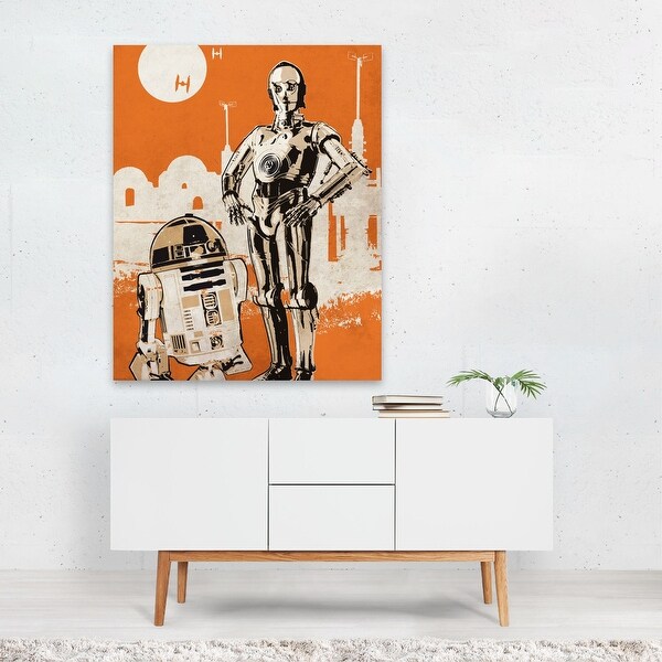 Retro Pop C3P0 art Illustrations C3PO R2D2 Star Wars Art Print