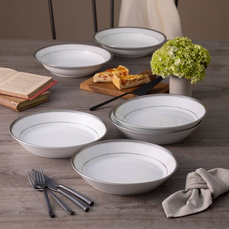 Charlotta Platinum Set of 4 Coupe Dinner Bowls, 9-3/4", 43 oz.