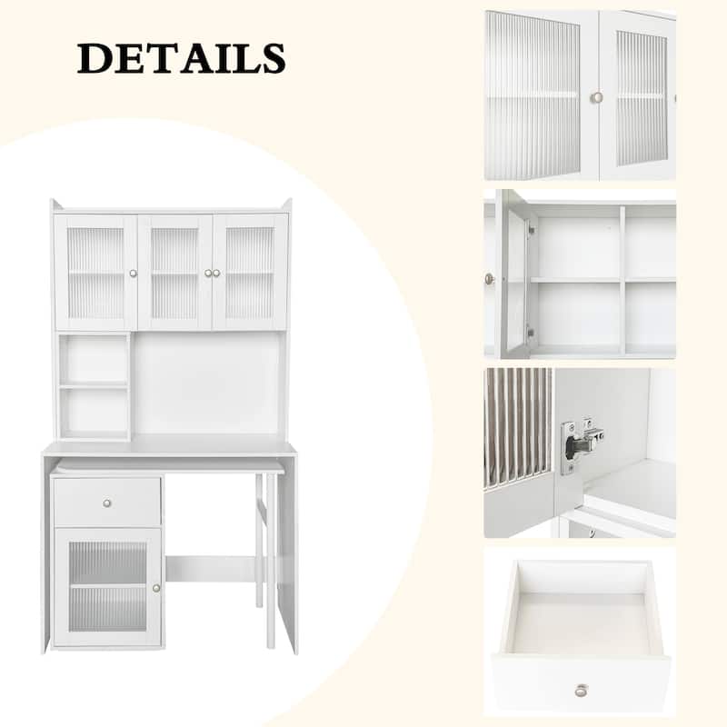 Computer Desk with Hutch & Bookshelf