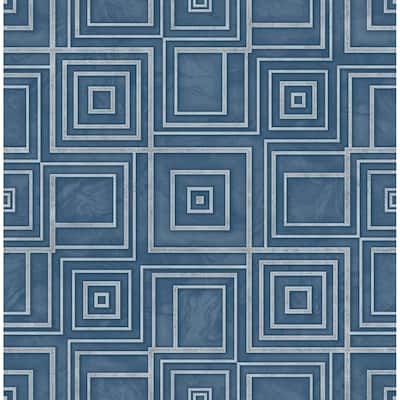 Seabrook Designs Preston Geometric Squares Unpasted Wallpaper