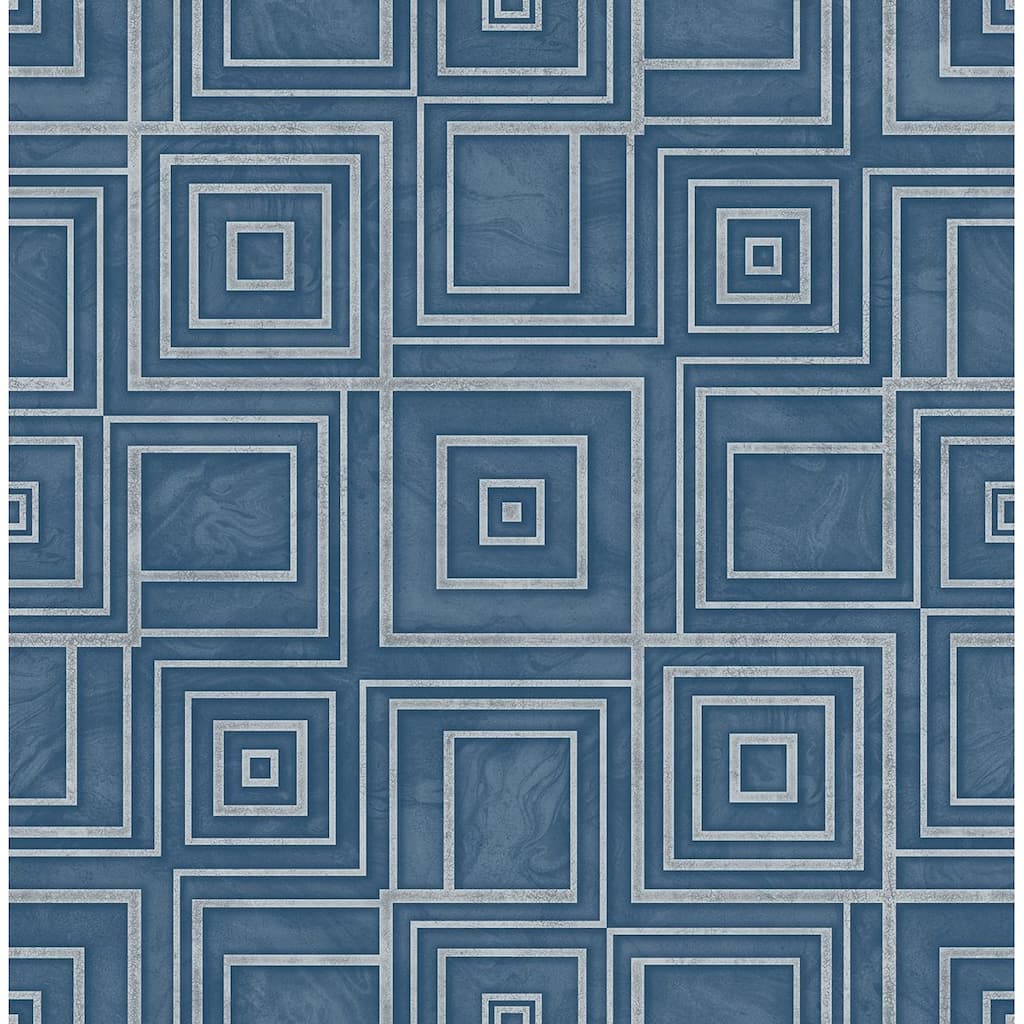 Seabrook Designs Preston Geometric Squares Unpasted Wallpaper