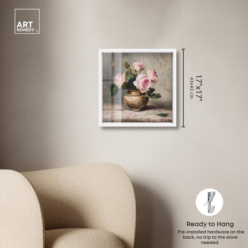 Pink Petals and Brass Shadowbox by Art Remedy