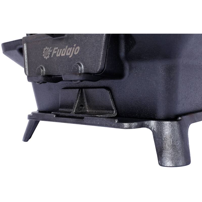 Anmytek Compact Cast Iron Tabletop Charcoal Grill with Dual-Layer Grate, Portable Mini BBQ Grill with Sliding Ash Door