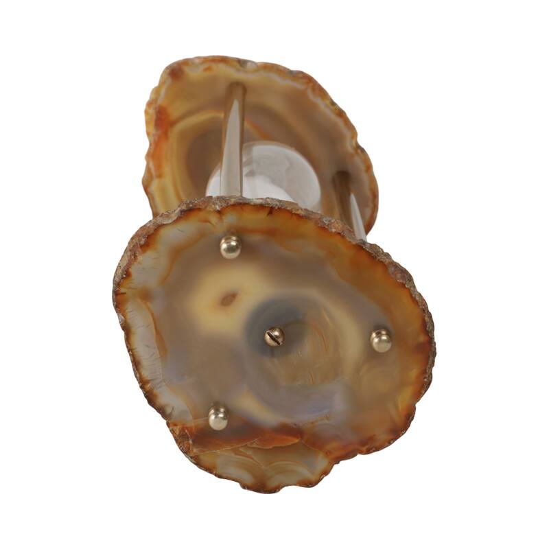 Agate Stone Hourglass Modern Design Home Office Bedroom - 10" Black - 5" x 4" x 10"