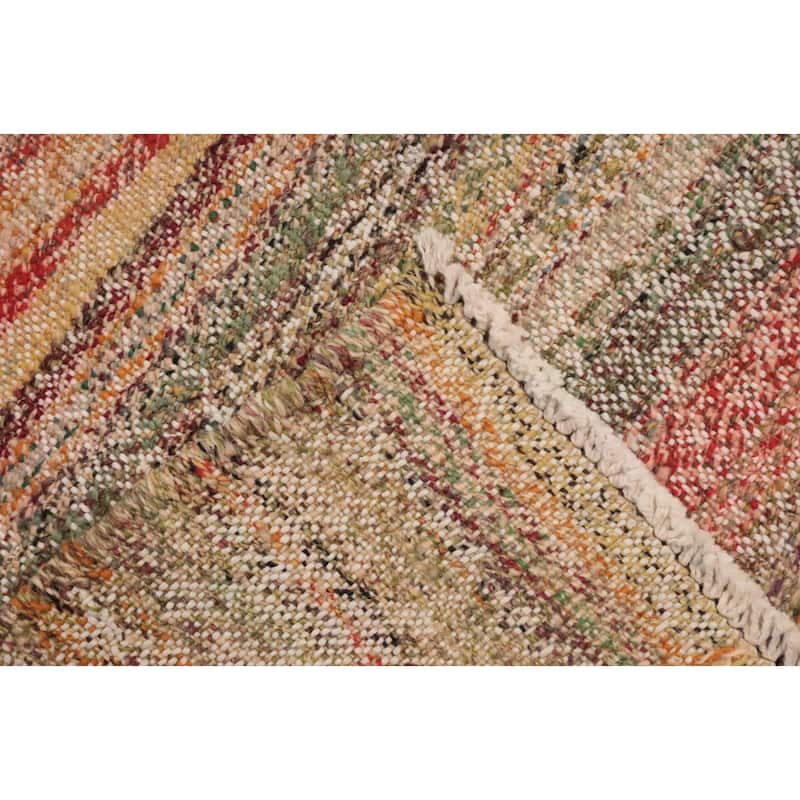 Hand Woven Oriental 100% Wool Carpet Southwestern Tribal Multi-Colored Kilim Area Rug - 9' 1'' X 5' 11''