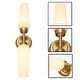 preview thumbnail 3 of 3, 2 Light wall sconce glass, metal Light bulbs cool brass wall light - 21"