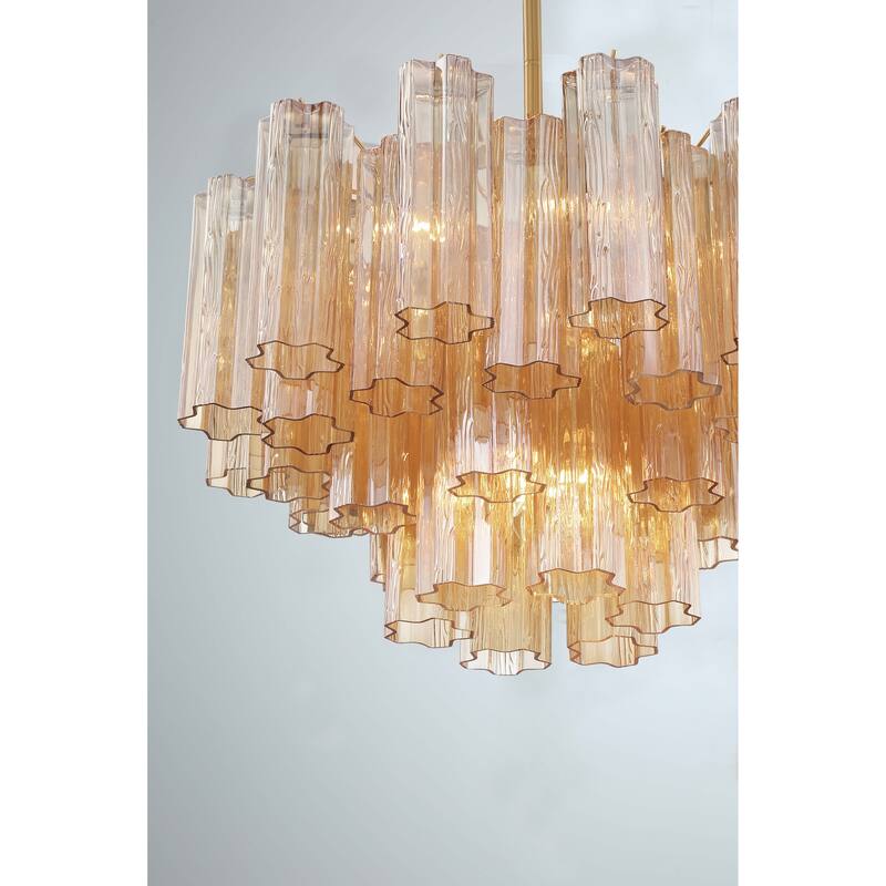 Addis 9 Light Aged Brass Chandelier - 22"W x 14.25"H x 22"D