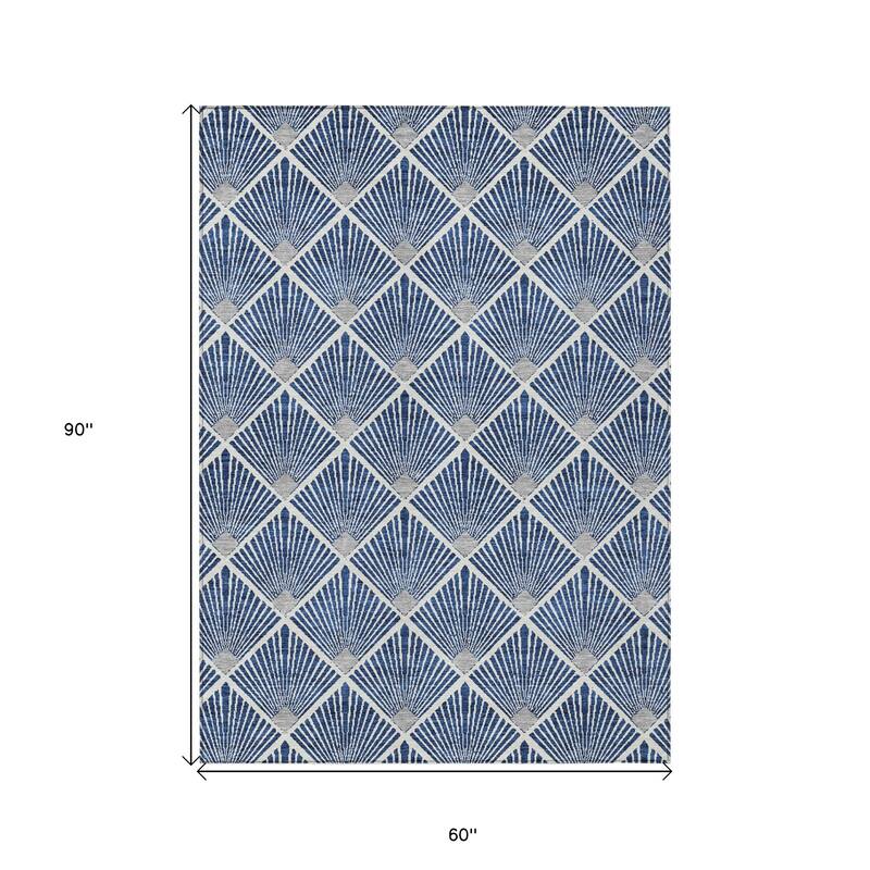 HomeRoots Geometric Transitional Rectangle Outdoor Rug