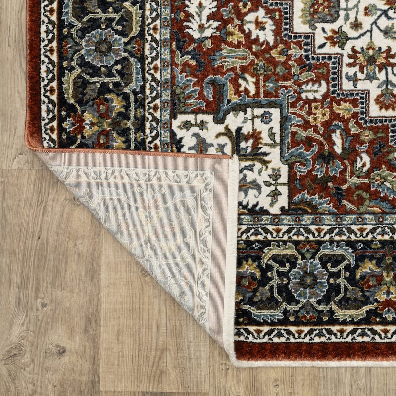 Style Haven Victoria Center Medallion Red/ Multi Area Rug