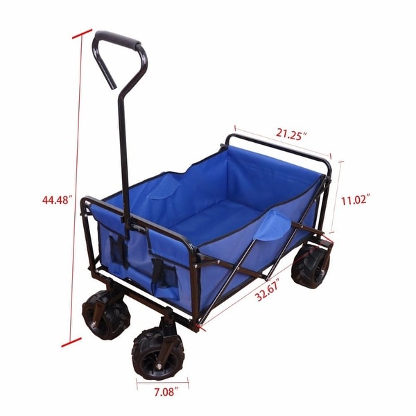 Blue FORUP Collapsible Folding Outdoor Utility Wagon Cart