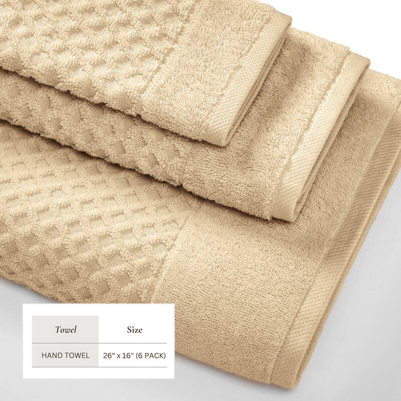 Linery & Co. Cotton Diamond Waffle Texture Bath Towels