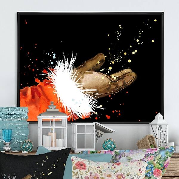 slide 2 of 8, Designart 'Christmas Holiday Fancy Santa Claus VII' Traditional Framed Christmas Canvas Wall Decor 12 in. wide x 8 in. high - Black