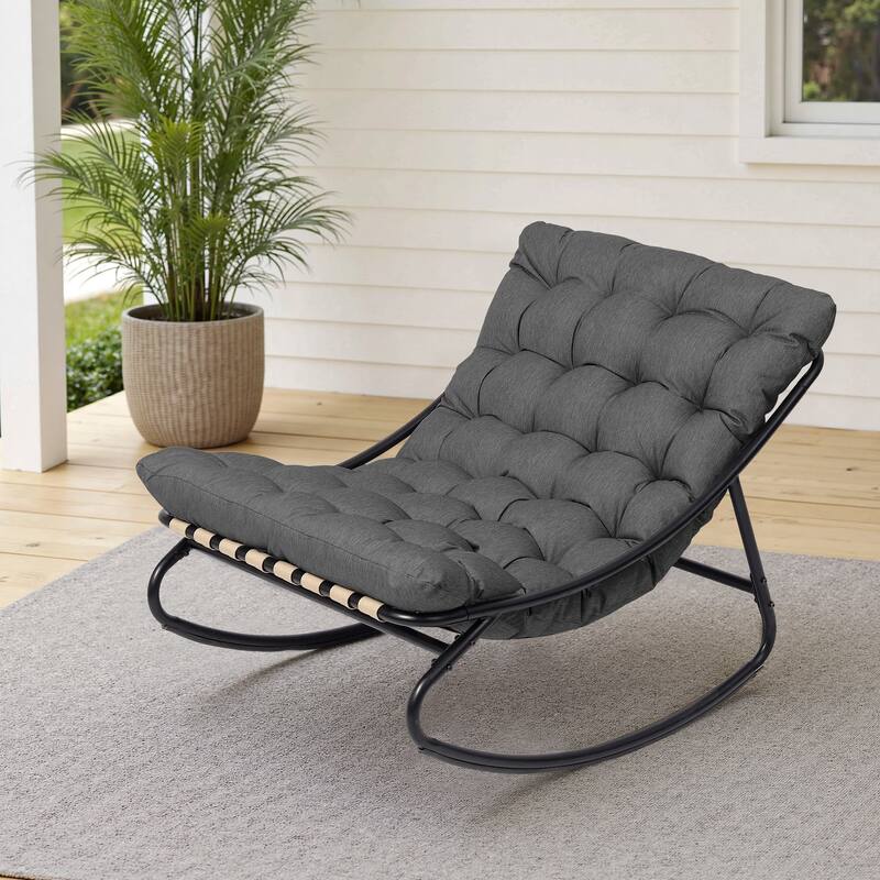 Modern Indoor Outdoor Rocking Chair with Cushion